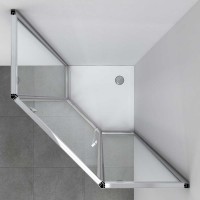 Душевой уголок Vincea Penta VSP-3P 100 x 100 см пятиугольный, дверь распашная, стекло прозрачное, черный, VSP-3P100CLB