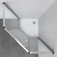 Душевой уголок Vincea Penta VSP-3P100CLGM, 100 x 100 см, стекло прозрачное, профиль вороненая сталь, gunmetal