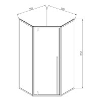 Душевой уголок Vincea Penta VSP-3P 90 x 90 см пятиугольный, дверь распашная, стекло прозрачное, хром, VSP-3P900CL