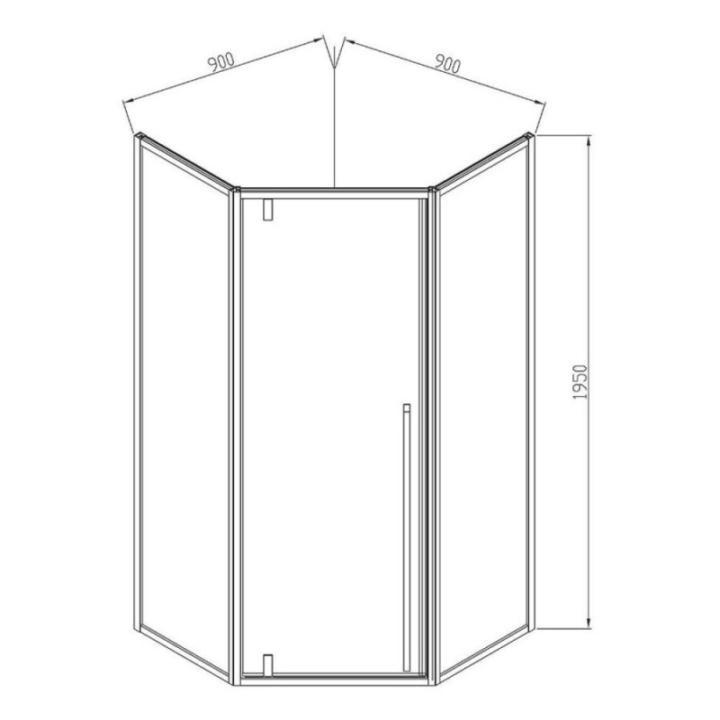 Душевой уголок Vincea Penta VSP-3P 90 x 90 см пятиугольный, дверь распашная, стекло прозрачное, хром, VSP-3P900CL