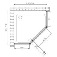 Душевой уголок Vincea Penta VSP-3P 90 x 90 см пятиугольный, дверь распашная, стекло прозрачное, хром, VSP-3P900CL