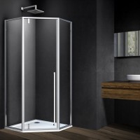 Душевой уголок Vincea Penta VSP-3P 90 x 90 см пятиугольный, дверь распашная, стекло прозрачное, хром, VSP-3P900CL