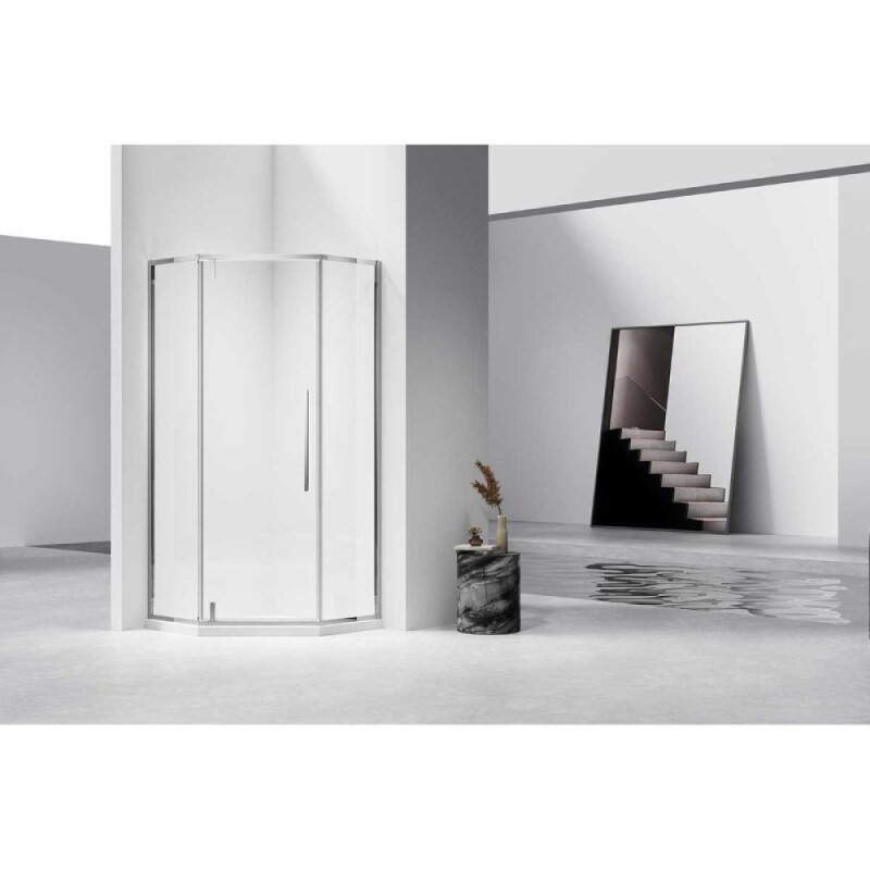 Душевой уголок Vincea Slim-N VSP-4SN100CL, 100 x 100 см, стекло прозрачное, профиль хром