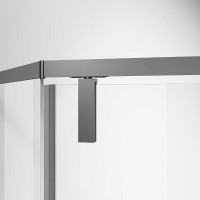 Душевой уголок Vincea Slim-N VSP-4SN100CLGM, 100 x 100 см, стекло прозрачное, профиль вороненая сталь, gunmetal