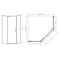 Душевой уголок Vincea Slim-N VSP-4SN900CL, 90 x 90 см, стекло прозрачное, хром