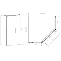 Душевой уголок Vincea Slim-N VSP-4SN900CLGM, 90 x 90 см, стекло прозрачное, профиль вороненая сталь, gunmetal
