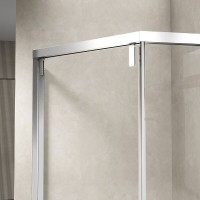 Душевой уголок Vincea Show, 100 х 100 см, стекло прозрачное, профиль хром, VSP1-4SH100CL, с открытием двери вовнутрь