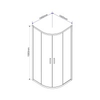 Душевой уголок Vincea Garda VSQ-1G100CH, 100 x 100 см, четверть круга, дверь раздвижная, стекло шиншилла, хром