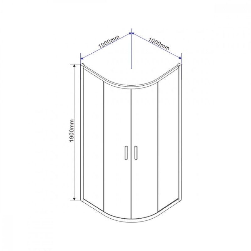 Душевой уголок Vincea Garda VSQ-1G100CL, 100 x 100 см, четверть круга, дверь раздвижная, стекло прозрачное, хром