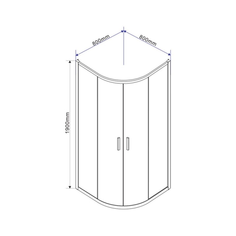 Душевой уголок Vincea Garda VSQ-1G800CH, 80 x 80 см, четверть круга, дверь раздвижная, стекло шиншилла, хром
