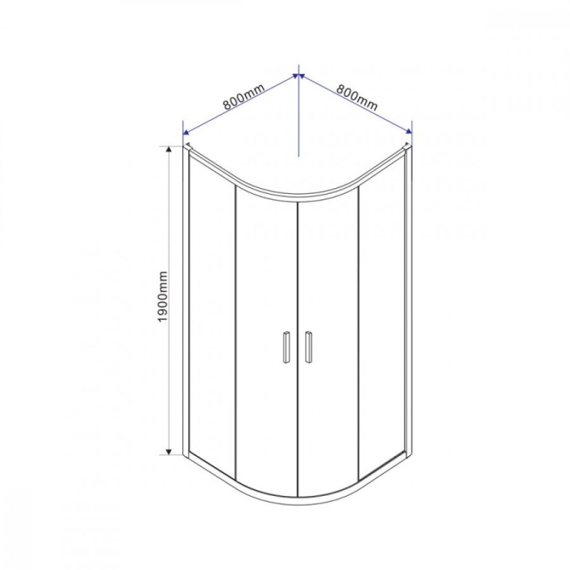 Душевой уголок Vincea Garda VSQ-1G800CL, 80 x 80 см, четверть круга, дверь раздвижная, стекло прозрачное, хром