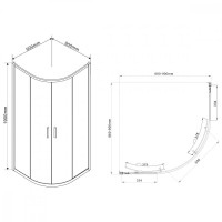 Душевой уголок Vincea Garda VSQ-1G900CL, 90 x 90 см, четверть круга, дверь раздвижная, стекло прозрачное, хром