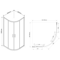 Душевой уголок Vincea Garda VSQ-1G900CLB, 90 x 90 см, четверть круга, дверь раздвижная, стекло прозрачное, черный