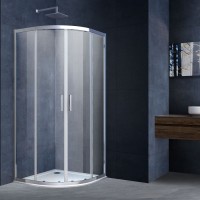 Душевой уголок Vincea Alpha VSQ-3AL 90 x 90 см четверть круга, дверь раздвижная, стекло прозрачное, хром, VSQ-3AL900CL