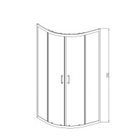 Душевой уголок Vincea Alpha, 90 x 90 x 190 см, четверть круга, стекло прозрачное, профиль черный, VSQ-3AL900CLB