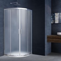 Душевой уголок Vincea Alpha VSQ-3AL 90 x 90 см четверть круга, дверь раздвижная, стекло текстурное, хром, VSQ-3AL900MT