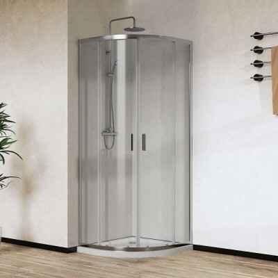 Душевой уголок Vincea City, 80 x 80 см, стекло прозрачное, профиль хром, VSQ-5CT800CL