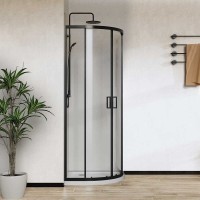 Душевой уголок Vincea City, 90 x 90 см, стекло прозрачное, профиль черный, VSQ-5CT900CLB