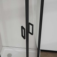 Душевой уголок Vincea City, 90 x 90 см, стекло прозрачное, профиль черный, VSQ-5CT900CLB