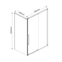 Душевой уголок Vincea Arno 150 x 100 см, дверь раздвижная, стекло прозрачное, профиль хром, VSR-1A1015CL