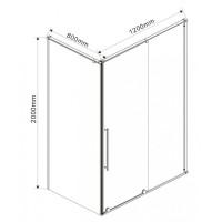 Душевой уголок Vincea Arno VSR-1A 120 x 80 см прямоугольный, дверь раздвижная, стекло прозрачное, хром, VSR-1A8012CL