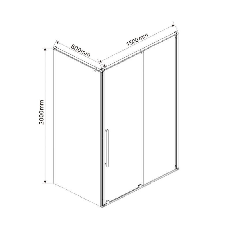 Душевой уголок Vincea Arno 150 x 80 см, дверь раздвижная, стекло прозрачное, профиль хром, VSR-1A8015CL