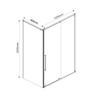 Душевой уголок Vincea Arno 120 x 90 см, стекло тонированное, профиль черный, VSR-1A9012CGB