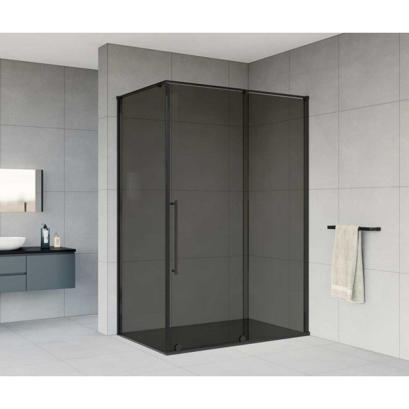 Душевой уголок Vincea Arno 120 x 90 см, стекло тонированное, профиль черный, VSR-1A9012CGB