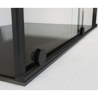 Душевой уголок Vincea Arno VSR-1A 120 x 90 см прямоугольный, дверь раздвижная, стекло прозрачное, черный, VSR-1A9012CLB