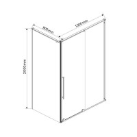 Душевой уголок Vincea Arno 150 x 90 см, дверь раздвижная, стекло прозрачное, профиль хром, VSR-1A9015CL