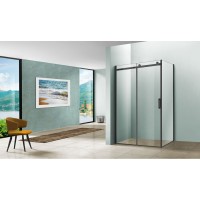 Душевой уголок Vincea Como VSR-1C9012CLB, 120 x 90 см, прямоугольный, дверь раздвижная, стекло прозрачное, черный