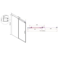 Душевой уголок Vincea Como VSR-1C9012CLB, 120 x 90 см, прямоугольный, дверь раздвижная, стекло прозрачное, черный