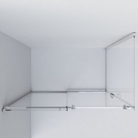 Душевой уголок Vincea Como 130 x 90 см, прямоугольный, дверь раздвижная, стекло прозрачное, профиль черный, VSR-1C9013CLB