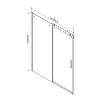 Душевой уголок Vincea Como VSR-1C9014CL, 140 x 90 см, прямоугольный, дверь раздвижная, стекло прозрачное, хром