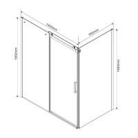 Душевой уголок Vincea Como VSR-1C9014CL, 140 x 90 см, прямоугольный, дверь раздвижная, стекло прозрачное, хром
