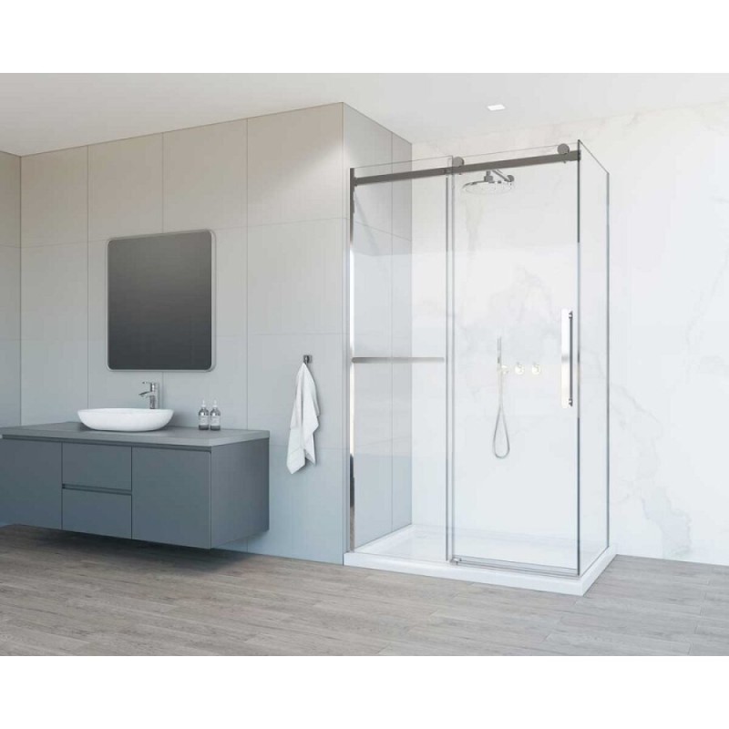Душевой уголок Vincea Como Soft, 110 x 100 см, стекло прозрачное, профиль черный, VSR-1CS1011CLB