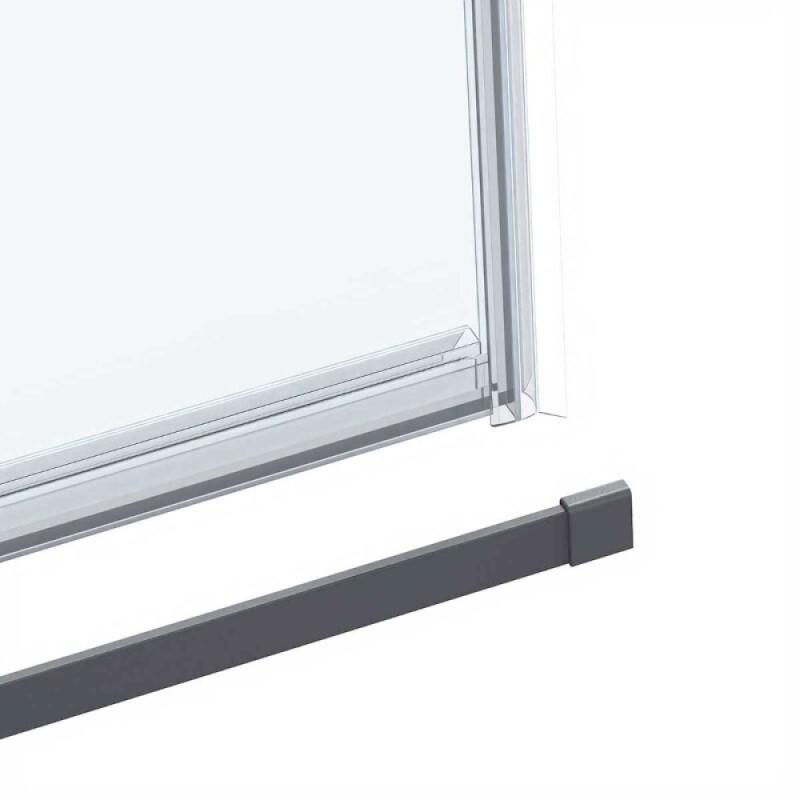 Душевой уголок Vincea Como Soft VSR-1CS1011CLGM, 110 x 100 см, стекло прозрачное, профиль вороненая сталь, gunmetal