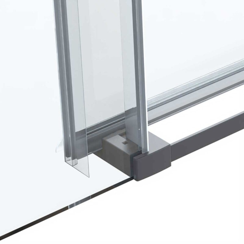 Душевой уголок Vincea Como Soft VSR-1CS1012CLGM, 120 x 100 см, стекло прозрачное, профиль вороненая сталь, gunmetal