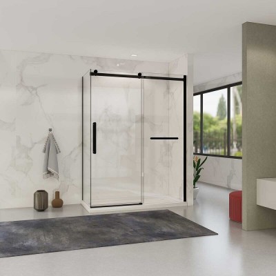 Душевой уголок Vincea Como Soft, 140 x 100 см, стекло прозрачное, профиль черный, VSR-1CS1014CLB