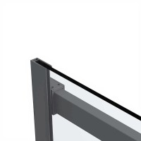 Душевой уголок Vincea Como Soft VSR-1CS9011CLGM, 110 x 90 см, стекло прозрачное, профиль вороненая сталь, gunmetal