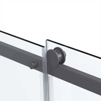 Душевой уголок Vincea Como Soft VSR-1CS9013CLGM, 130 x 90 см, стекло прозрачное, профиль вороненая сталь, gunmetal