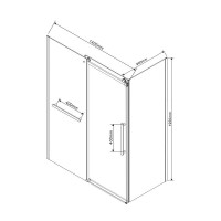 Душевой уголок Vincea Como Soft, 140 x 90 см, стекло прозрачное, профиль черный, VSR-1CS9014CLB