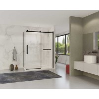 Душевой уголок Vincea Como Soft, 140 x 90 см, стекло прозрачное, профиль черный, VSR-1CS9014CLB