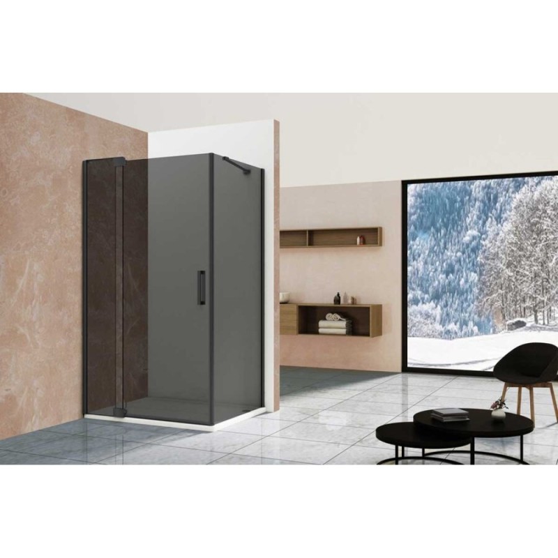 Душевой уголок Vincea Extra, 100/110 x 90 см, стекло тонированное, профиль черный, VSR-1E101190CGB