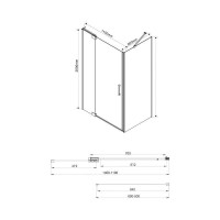 Душевой уголок Vincea Extra, 100/110 x 90 см, стекло прозрачное, профиль воронёная сталь, gunmetal, VSR-1E101190CLGM