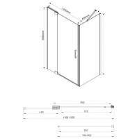 Душевой уголок Vincea Extra VSR-1E 110/120 x 80 см, стекло прозрачное, профиль хром, VSR-1E111280CL