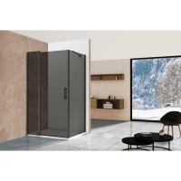 Душевой уголок Vincea Extra VSR-1E 110/120 x 90 см, стекло тонированное, профиль черный, VSR-1E111290CGB