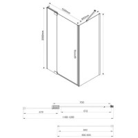 Душевой уголок Vincea Extra VSR-1E 110/120 x 90 см, стекло прозрачное, профиль хром, VSR-1E111290CL