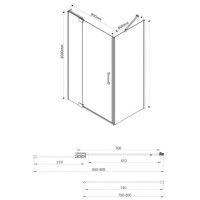 Душевой уголок Vincea Extra VSR-1E 80/90 x 80 см, стекло прозрачное, профиль хром, VSR-1E809080CL