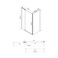 Душевой уголок Vincea Extra, 80/90 x 90 см, стекло прозрачное, профиль воронёная сталь, gunmetal, VSR-1E809090CLGM